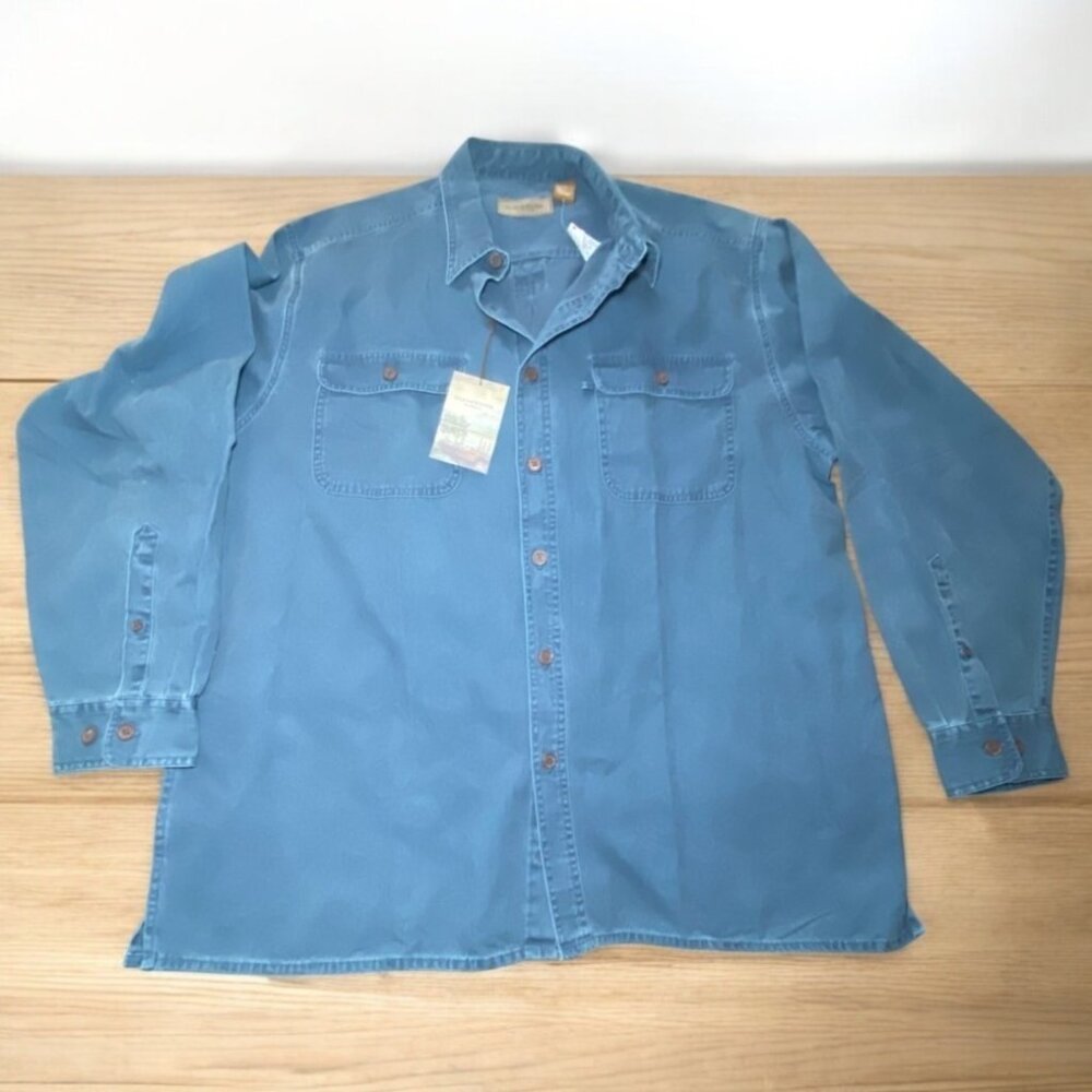 Clear Water Outfitters Mens Blue Button-Up Long Sleeve‎ Shirt Size XXL Cotton